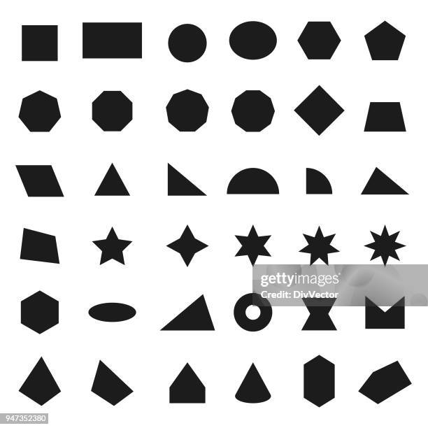 stockillustraties, clipart, cartoons en iconen met geometrische vormen pictogrammen - achthoek