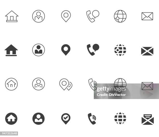 web icon set - business-card-icons stock illustrations