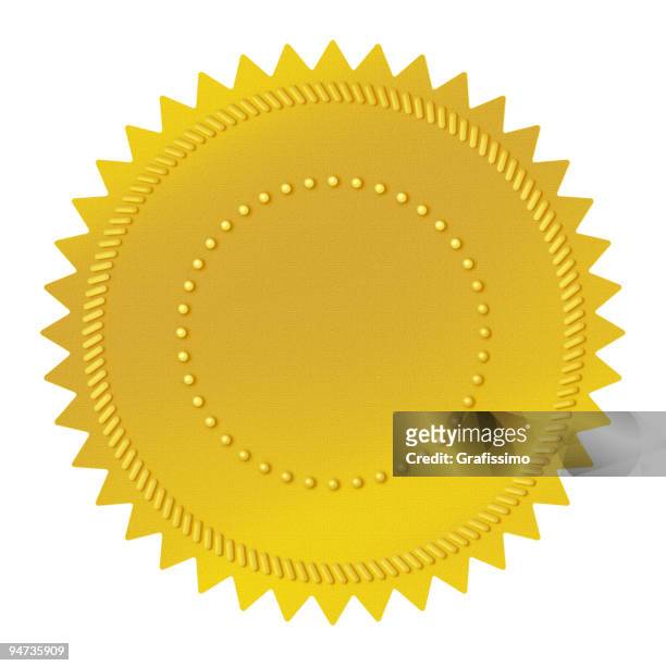 blank golden seal isolated on white - use by label stock illustrations