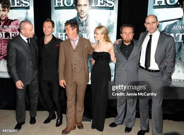 Director Guy Ritchie, actor Jude Law, actor Robert Downey Jr., actress Rachel McAdams, actor Eddie Marsan and actor Mark Strong attend the New York...