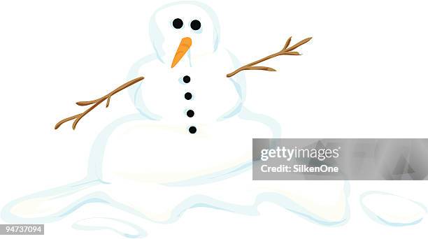 stockillustraties, clipart, cartoons en iconen met snowman - smelten