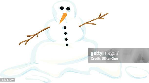snowman - melting snowman stock illustrations