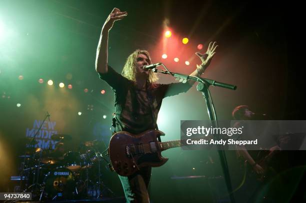 Justin Sullivan and Nelson of New Model Army perform on stage at The Forum on December 17, 2009 in London, England.