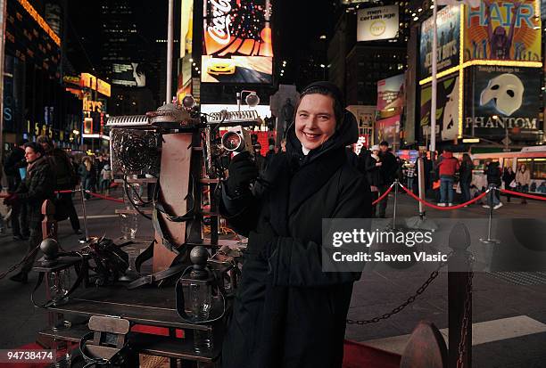 Isabella Rossellini attends a screening of The Babelgum Metropolis Art Prize winning art videos in Duffy Square on December 17, 2009 in New York City.