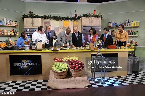 Emeril Lagasse and Mario Batali stopped by GOOD MORNING AMERICA for a showdown with apples as the secret ingredient. GOOD MORNING AMERICA airs...