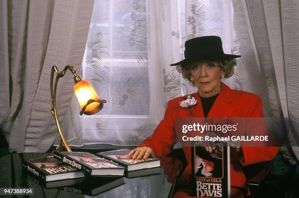 American Actress Bette Davis In Paris, October 1988.