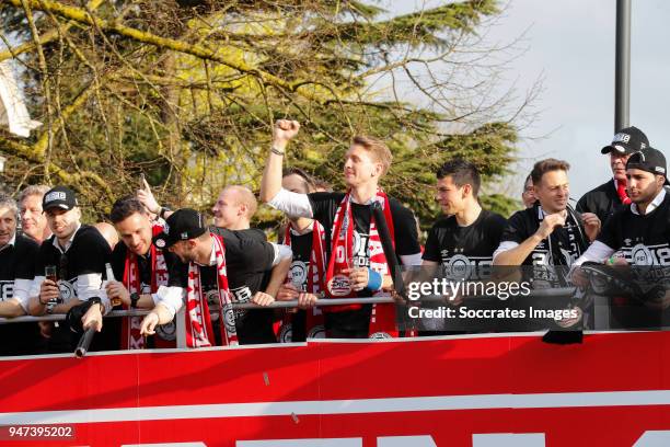 Marco van Ginkel of PSV, Luuk Koopmans of PSV, Bart Ramselaar of PSV, Luuk de Jong of PSV, Hirving Lozano of PSV, Santiago Arias of PSV leaving the...