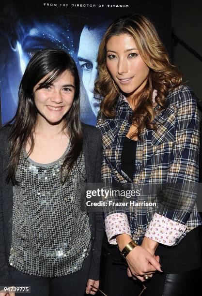 Actors Isabelle Fuhrman and Dichen Lachman pose at the Australians In Film screening of "Avatar" at Fox Studios on December 17, 2009 in Los Angeles,...