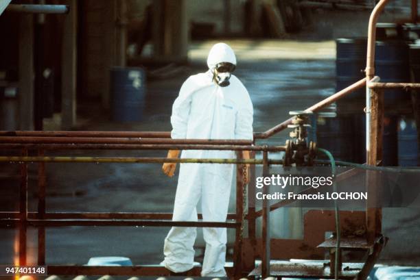 Rescuer Working During The Dioxin Contamination In Seveso, August 1976.