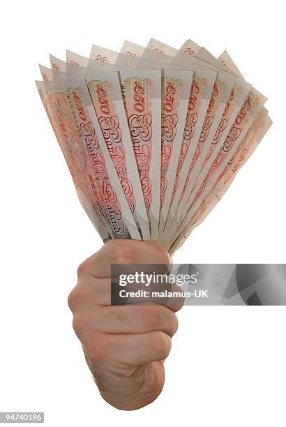 fifty pound notes - 50 pound notes stock pictures, royalty-free photos & images