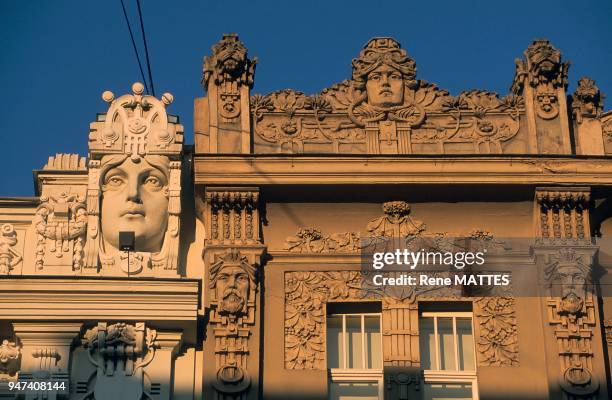 IMMEUBLES ART NOUVEAU, ELISABETH IELA, RIGA, LETTONIE.