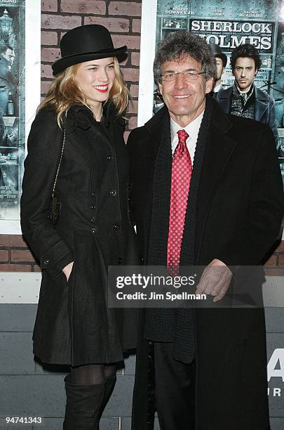 Cody Horn and President of Warner Bros. Alan Horn attend the New York premiere of "Sherlock Holmes" at the Alice Tully Hall, Lincoln Center on...