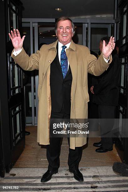 Terry Wogan leaving Radio 2 offices on his last day of the breakfast show on December 18, 2009 in London, England.