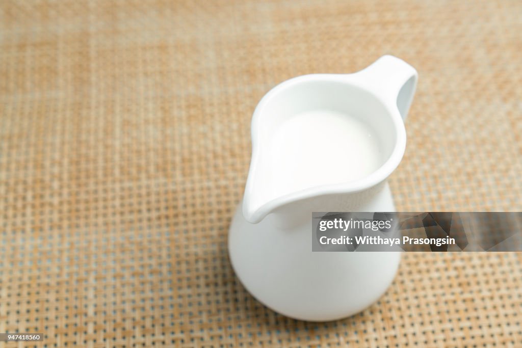 Milk jug with milk