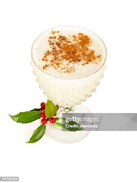 one eggnog on white - eggnog stock pictures, royalty-free photos & images