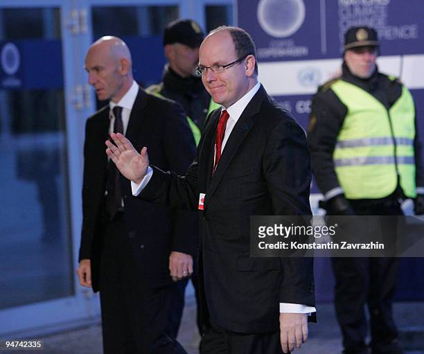 Prince Albert II of Monaco arrives at the morning session of United Nations Climate Change Conference December 18, 2009 in Copenhagen, Denmark. World...