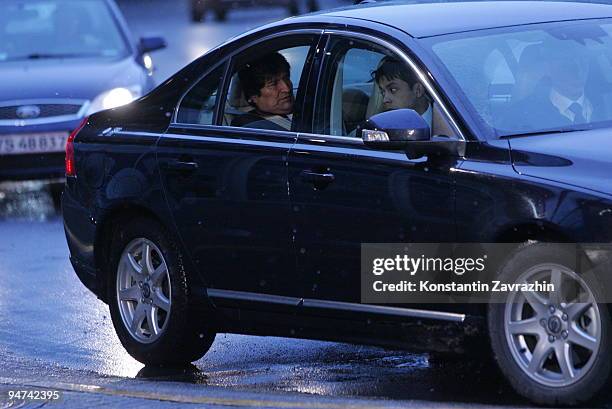 Bolivian President Evo Morales arrives at the morning session of United Nations Climate Change Conference December 18, 2009 in Copenhagen, Denmark....