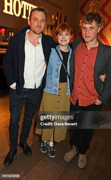 Director Michael Pearce, Jessie Buckley and Johnny Flynn attend a special preview screening of "Beast" at the Ham Yard Hotel on April 16, 2018 in...