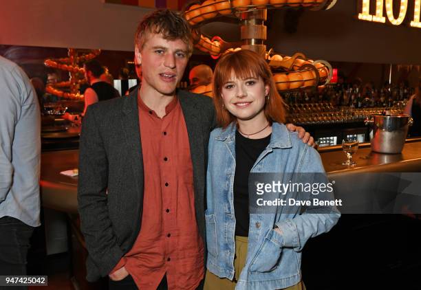 Johnny Flynn and Jessie Buckley attend a special preview screening of "Beast" at the Ham Yard Hotel on April 16, 2018 in London, England.