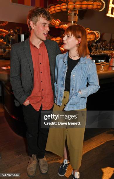 Johnny Flynn and Jessie Buckley attend a special preview screening of "Beast" at the Ham Yard Hotel on April 16, 2018 in London, England.