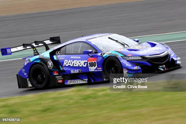 Jenson Button of Great Britain and Team Kunimitsu Honda Raybrig NSX-GT in action during the Autobacs SuperGT series official test at the Suzuka...