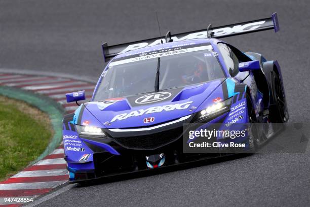 Jenson Button of Great Britain and Team Kunimitsu Honda Raybrig NSX-GT in action during the Autobacs SuperGT series official test at the Suzuka...