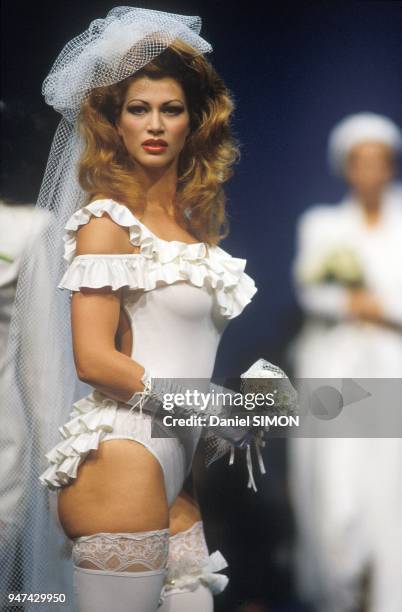 Designer Chantal Thomass Wedding Lingerie At Ready To Wear Spring Summer 1993 Show, Paris, October 1992.