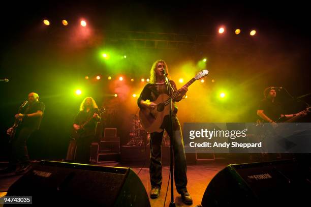 Marshall Gill, Dean White, Justin Sullivan and Peter Nelson of New Model Army perform on stage at The Forum on December 17, 2009 in London, England.