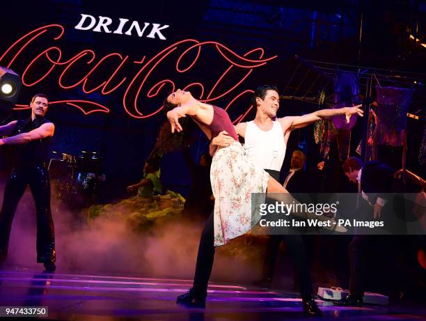 Zizi Strallen and Jonny Labey during a photocall for Baz Luhrmann&Otilde;s Strictly Ballroom The Musical at the Piccadilly Theatre in London.