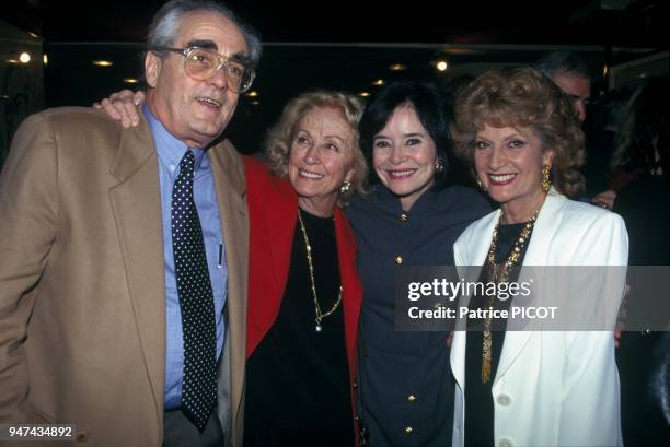 From left: Musical composer and pianist Michel Legrand with French actresses Danielle Darrieux, Marie-Jose Nat and Rosy Varte at Theatre festival of...