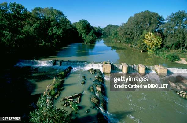 The Aude River near Homps, in the Minervois . Pays cathare: l'Aude vers Homps, dans le Minervois .