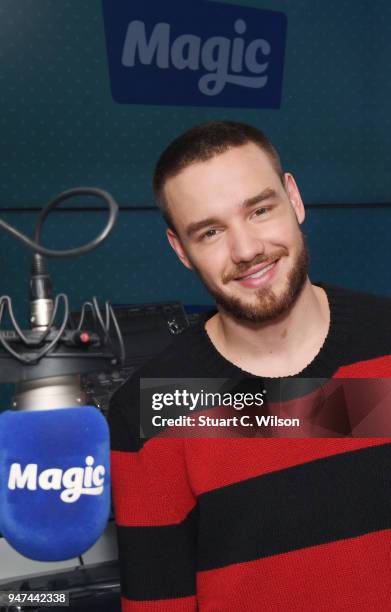 Liam Payne visits Magic Radio on April 17, 2018 in London, England.