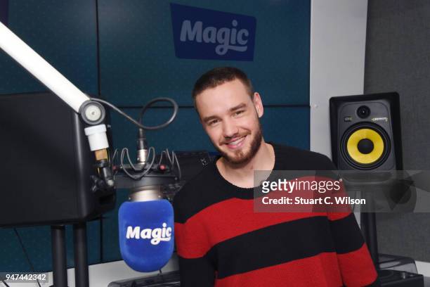 Liam Payne visits Magic Radio on April 17, 2018 in London, England.