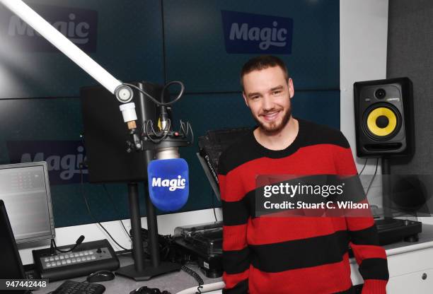 Liam Payne visits Magic Radio on April 17, 2018 in London, England.