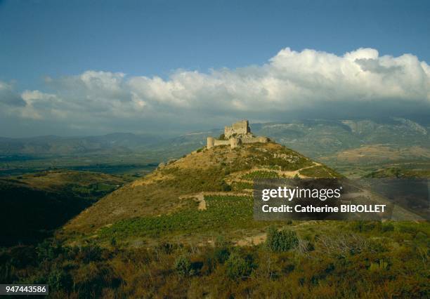 Le château d'Aguilar a conservé son donjon et une enceinte hexagonale pourvue de tours rondes, situé entre les basses Corbières et la plaine du...