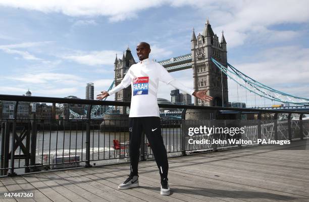 Sir Mo Farah during a press conference at The Tower Hotel, London.