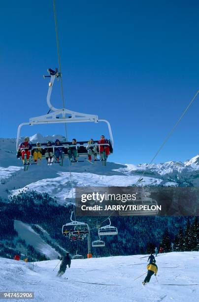 Flaine, domaine du 'Grand Massif', télésiège 8 places des Grands Vans. Haute-Savoie: Flaine, domaine du 'Grand Massif', télésiège 8 places des Grands...