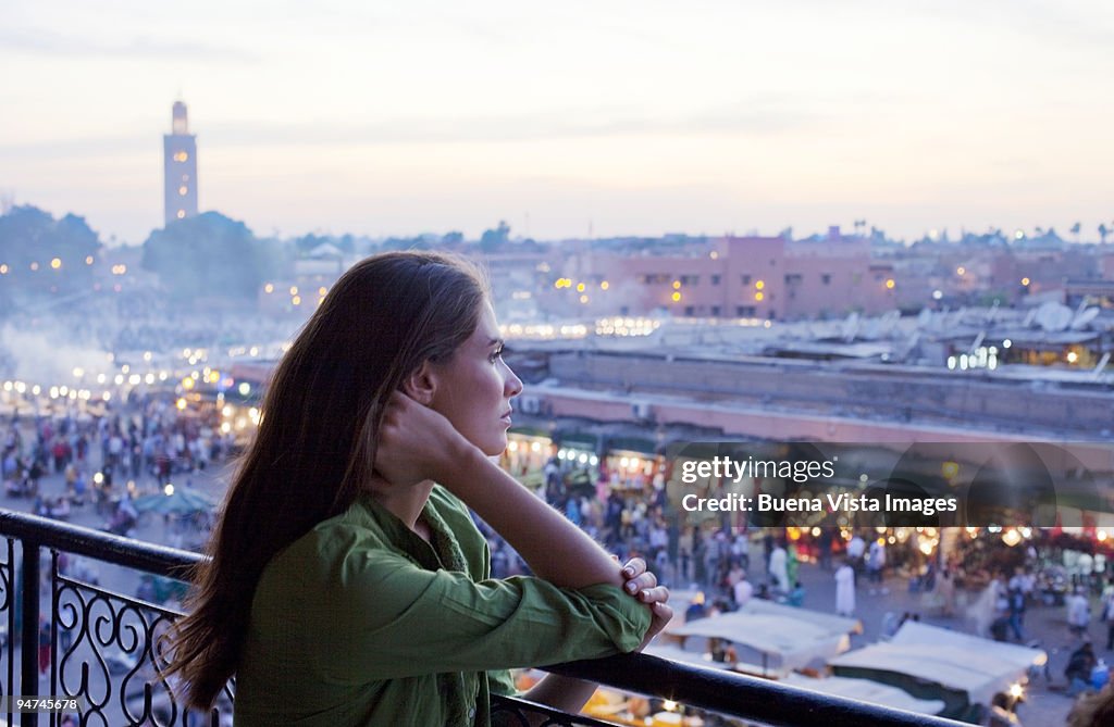 Woman in Jamaa al-Fna square