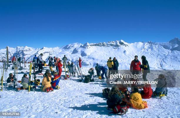 Flaine, domaine du 'Grand Massif', pause déjeuner Haute-Savoie: Flaine, domaine du 'Grand Massif', pause déjeuner.