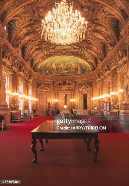 Throne Gallery, Lecture hall, the Senat, Palais du Luxembourg, Paris 6th district Galerie du Trône, salle de conférence,le Sénat, Palais du...