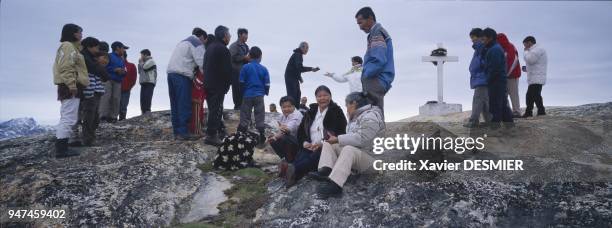 June, the summer solstice and a national celebration. The ceremony at the old cemetery overlooking the village of Tiniteqilaaq, is a homage to...