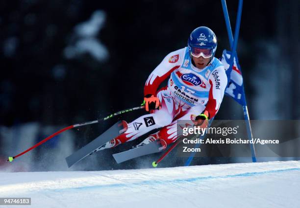 Benjamin Raich of Austria during the Audi FIS Alpine Ski World Cup Men's Super G on December 18, 2009 in Val Gardena, Italy.