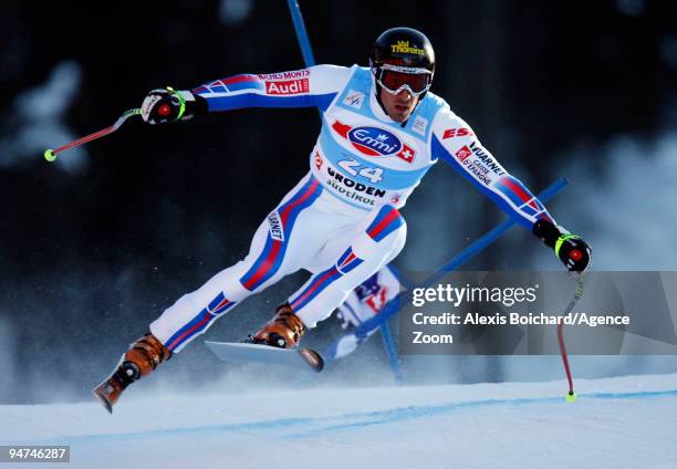Adrien Theaux of France during the Audi FIS Alpine Ski World Cup Men's Super G on December 18, 2009 in Val Gardena, Italy.