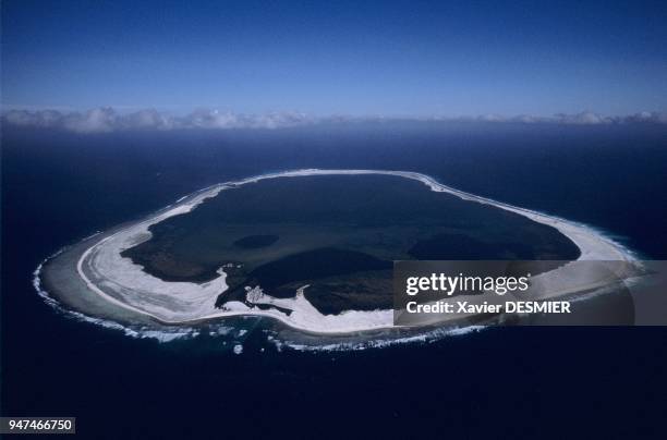 Overview of the Clipperton atoll located in the eastern Pacific. The island's area is 6 sq. Km including 2 sq. Km of emerged land. It has a fresh...