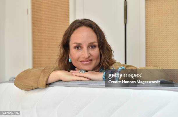 Lara-Joy Koerner attends the celebration of the first Weltmatratzenwendetag at Hotel Louis on April 17, 2018 in Munich, Germany.