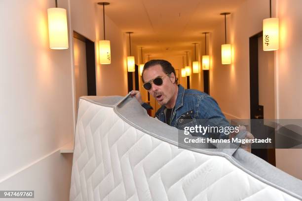 John Friedmann attends the celebration of the first Weltmatratzenwendetag at Hotel Louis on April 17, 2018 in Munich, Germany.