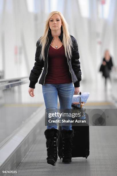 Jamie Junger arriving at JFK airport on December 14, 2009 in New York City.