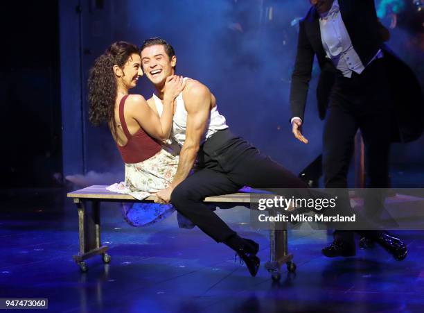 Zizi Strallen and Jonny Labey during a photocall for 'Strictly Ballroom The Musical' at Piccadilly Theatre on April 17, 2018 in London, England.