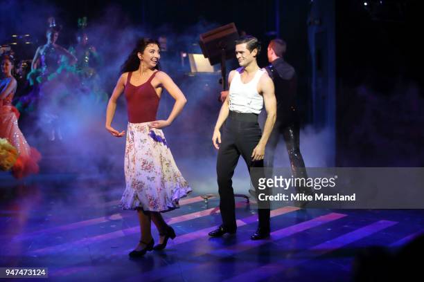 Zizi Strallen and Jonny Labey during a photocall for 'Strictly Ballroom The Musical' at Piccadilly Theatre on April 17, 2018 in London, England.