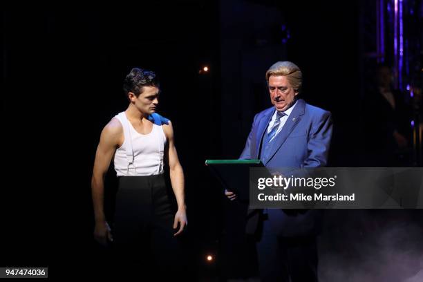 Justin-Lee Jones and Gerard Horan during a photocall for 'Strictly Ballroom The Musical' at Piccadilly Theatre on April 17, 2018 in London, England.